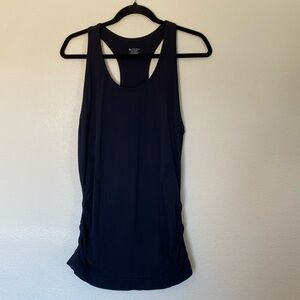 Athleta tank top racerback black medium stretchy ruched sides